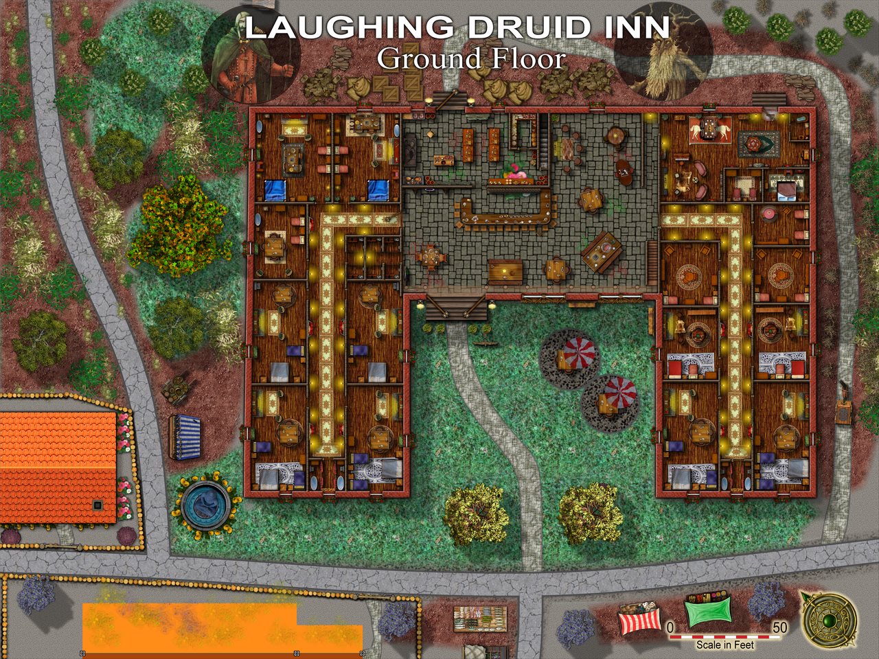 Nibirum Map: laughing druid inn by Quenten Walker